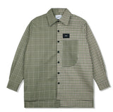 SSY(エスエスワイ)  HALF & HALF CHECK SHIRT FOREST WAFFLE