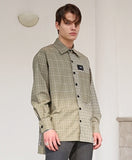 SSY(エスエスワイ)  HALF & HALF CHECK SHIRT FOREST WAFFLE