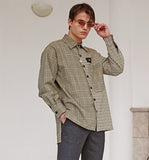 SSY(エスエスワイ)  HALF & HALF CHECK SHIRT FOREST WAFFLE