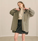 SSY(エスエスワイ)  HALF & HALF CHECK SHIRT FOREST WAFFLE