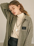 SSY(エスエスワイ)  HALF & HALF CHECK SHIRT FOREST WAFFLE