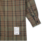 SSY(エスエスワイ)  HALF & HALF CHECK SHIRT KHAKI LAZER