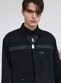 SSY(エスエスワイ)  19 ZIPPERED SHIRT BLACK