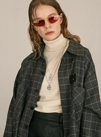 SSY(エスエスワイ)  SQUARE CHECK SHIRT GREY