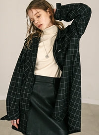 SSY(エスエスワイ)  SQUARE CHECK SHIRT BLACK