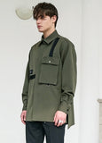 SSY(エスエスワイ)  WEBBING 3D POCKET SHIRT KHAKI