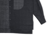 SSY(エスエスワイ)  premium check half & half shirt dark grey