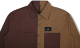 SSY(エスエスワイ)  premium check half & half shirt camel