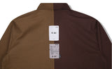 SSY(エスエスワイ)  premium check half & half shirt camel