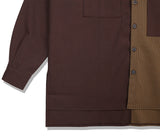 SSY(エスエスワイ)  premium check half & half shirt camel