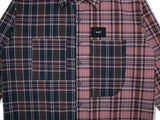 SSY(エスエスワイ)  premium check half & half shirt purple