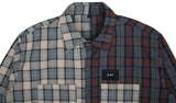 SSY(エスエスワイ)  premium check half & half shirt light grey