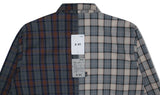 SSY(エスエスワイ)  premium check half & half shirt light grey