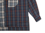 SSY(エスエスワイ)  premium check half & half shirt light grey