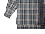 SSY(エスエスワイ)  premium check half & half shirt light grey