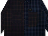 SSY(エスエスワイ)  premium check half & half shirt dark navy