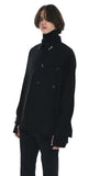 SSY(エスエスワイ)  collar & pocket hand work iron tip shirt black