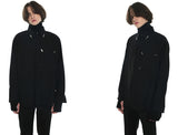 SSY(エスエスワイ)  collar & pocket hand work iron tip shirt black