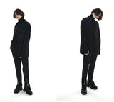 SSY(エスエスワイ)  collar & pocket hand work iron tip shirt black