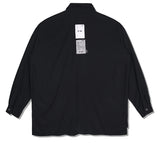 SSY(エスエスワイ)  collar & pocket hand work iron tip shirt black