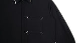 SSY(エスエスワイ)  collar & pocket hand work iron tip shirt black