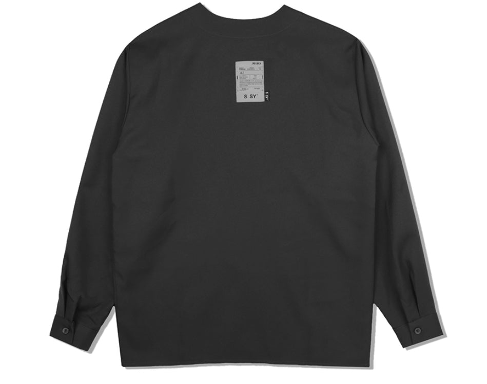 SSY(エスエスワイ)  v-neck iron tip shirt black