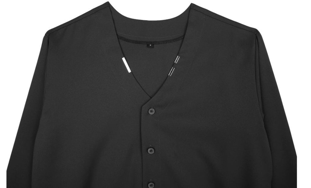 SSY(エスエスワイ)  v-neck iron tip shirt black