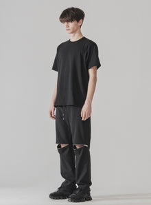 KND(ケイエンド) AGC ZIPPER OPENING SLACKS BK