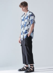 KND(ケイエンド) CARGO WIDE CROP PANTS BLACK