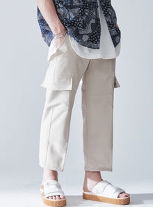 KND(ケイエンド) CARGO WIDE CROP PANTS BEIGE