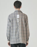 SSY(エスエスワイ)  half & half shirt 20ss glen grey