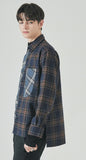 SSY(エスエスワイ) half & half shirt 20ss squre navy