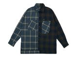 SSY(エスエスワイ) half & half shirt 20ss squre navy