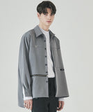 SSY(エスエスワイ) side open zipper shirt grey