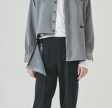 SSY(エスエスワイ) side open zipper shirt grey