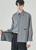 SSY(エスエスワイ) side open zipper shirt grey