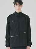 SSY(エスエスワイ) side open zipper shirt black