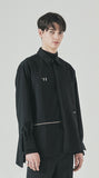 SSY(エスエスワイ) side open zipper shirt black