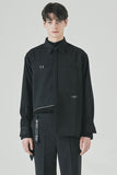 SSY(エスエスワイ) side open zipper shirt black