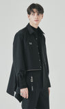 SSY(エスエスワイ) side open zipper shirt black