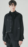 SSY(エスエスワイ) side open zipper shirt black