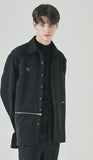 SSY(エスエスワイ) side open zipper shirt black