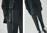 SSY(エスエスワイ) side open zipper shirt black