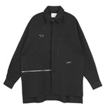 SSY(エスエスワイ) side open zipper shirt black