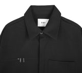 SSY(エスエスワイ) side open zipper shirt black