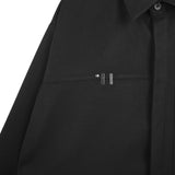 SSY(エスエスワイ) side open zipper shirt black