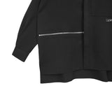 SSY(エスエスワイ) side open zipper shirt black