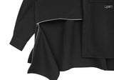 SSY(エスエスワイ) side open zipper shirt black