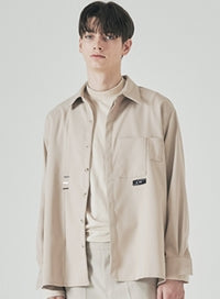 SSY(エスエスワイ) double pocket side tip shirt beige