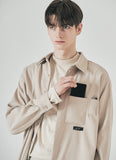 SSY(エスエスワイ) double pocket side tip shirt beige